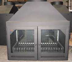 Double-sided freestanding fireplace